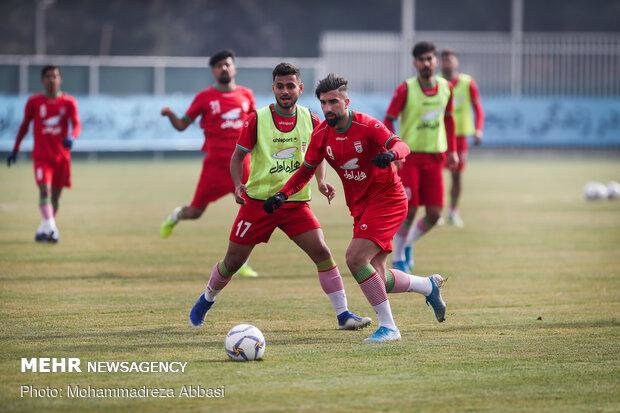 تیم فوتبال امید ایران با حضور نمایندگان AFC تمرین کرد